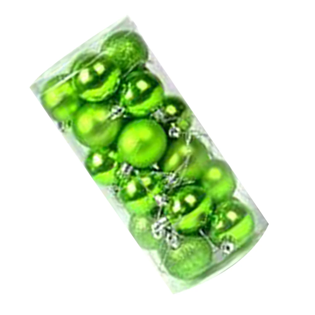 

24pcs/Set Christmas Decoration Small Ball Film Plated Fruit Green Plastic Xmas Tree Hanging Ornaments Home Decorations Ornaments