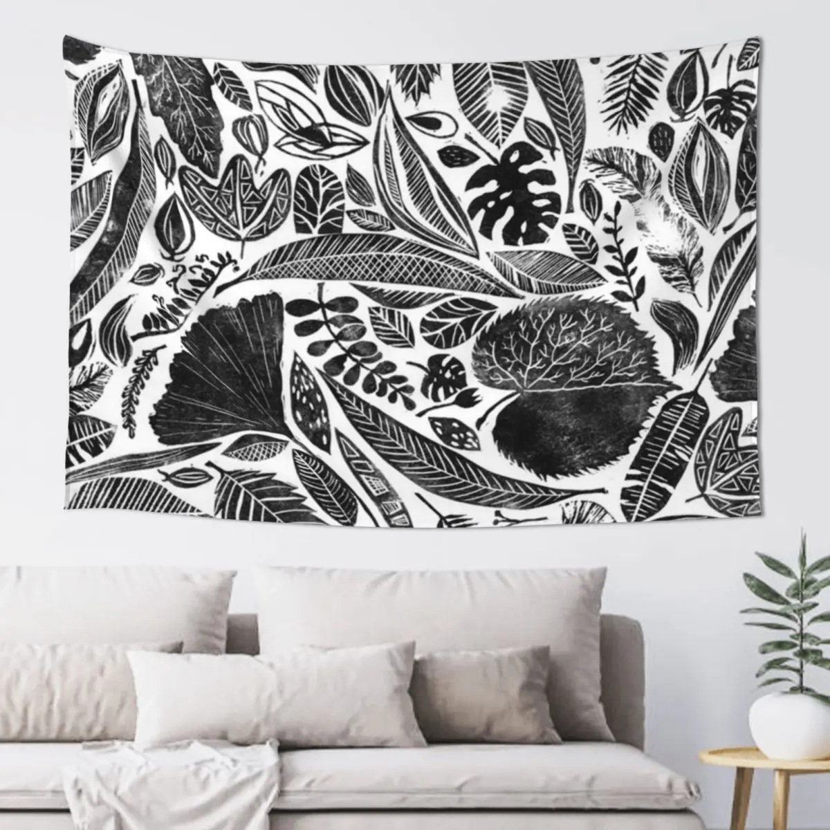 Гобелен с принтом листьев из полиэстера