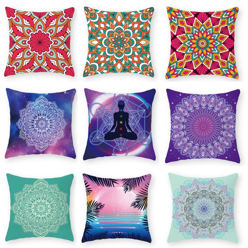 

Mandala Pillowcase Cushion Case Home Decor Lumbar Pillow Cover Sofa Car Cushion Cover Decor 45*45cm Funda Cojin