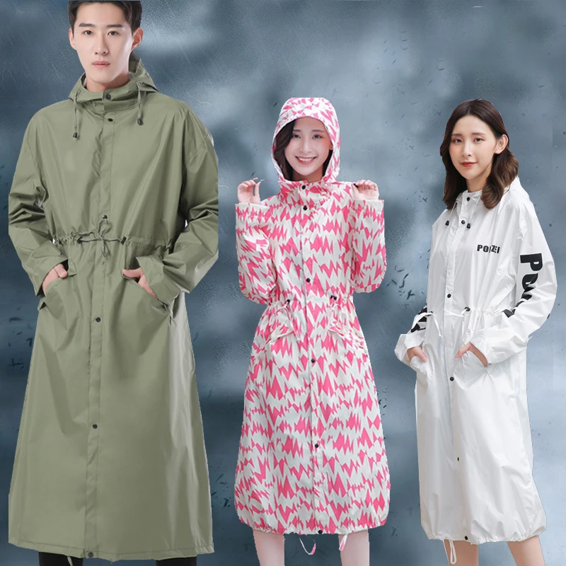 

Непромокаемый плащ для мужчин и женщин, длинная куртка из ТПУ для активного отдыха, походов, велоспорта, водонепроницаемая ветровка, натель...