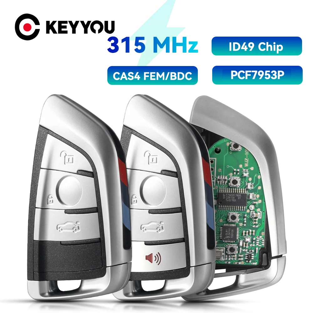 

KEYYOU Smart 3/4 кнопки 315 433 868 МГц PCF7953P ID49 Автомобильный Дистанционный ключ без ключа вход для BMW F FEM CAS4 5 7 Series X5 X6 2014 +