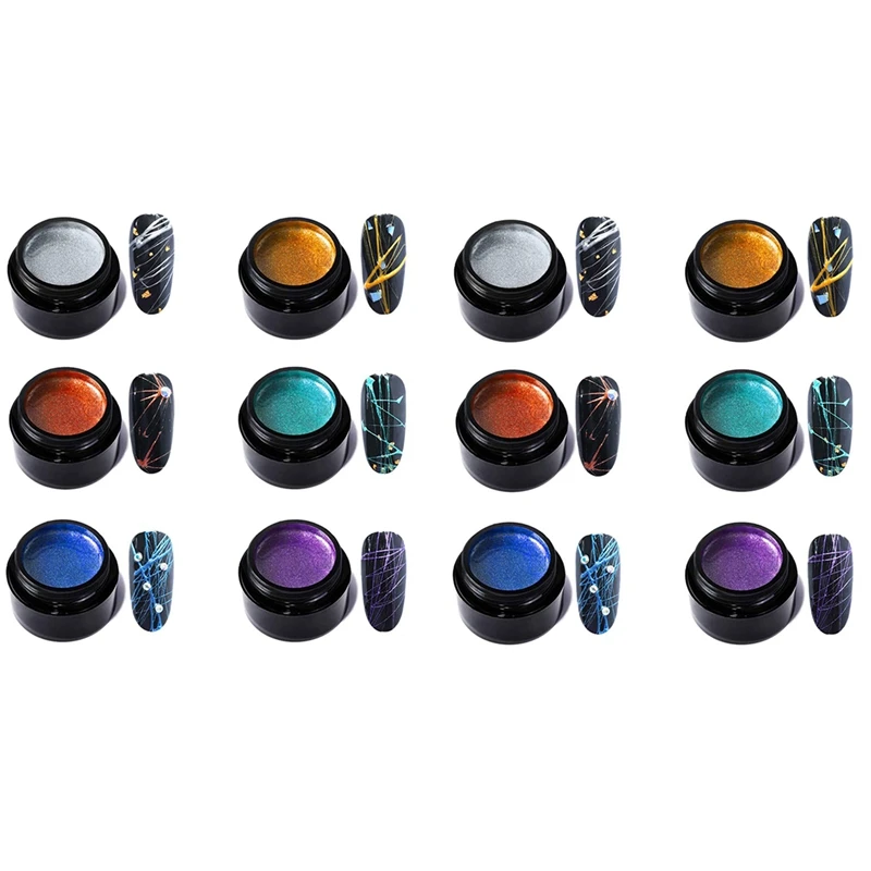 

12 шт., шелковые УФ-гели для ногтей