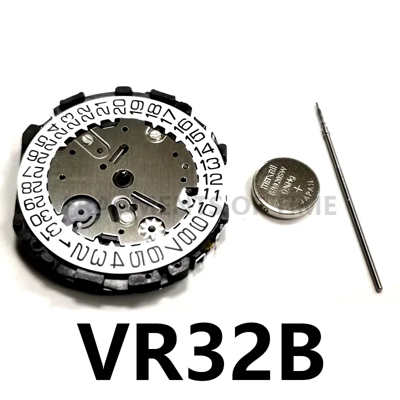Фото Японские запасные части для ремонта часов VR32B VR32, кварцевый механизм для часов с рулем и заменой батареи №1