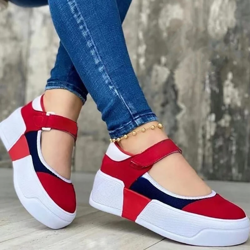 

2022 Fashion Sneakers Women Slip On Outdoor Casual Sneakers Breathable Platform Ladies Walking Shoes Plus Size Zapatos De Mujer