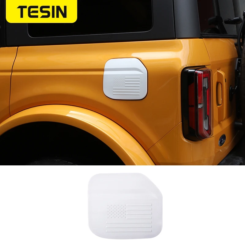 

TESIN ABS Fuel Tank Cap Decoration Cover Trim Sticker For Ford Bronco 2021 2022 Car Accessories Tank Covers Exterior Parts