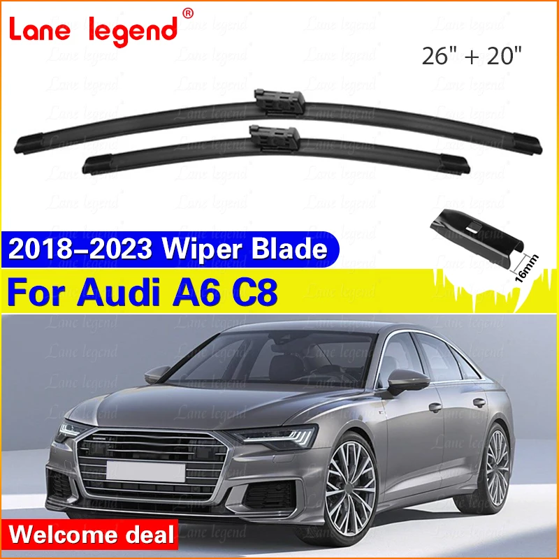 

Для Audi A6 C8 2018-2023 2019 2020 2021 2022 стеклоочиститель передние щетки стеклоочистителя лобовое стекло щетка для окон 26 "+ 20"