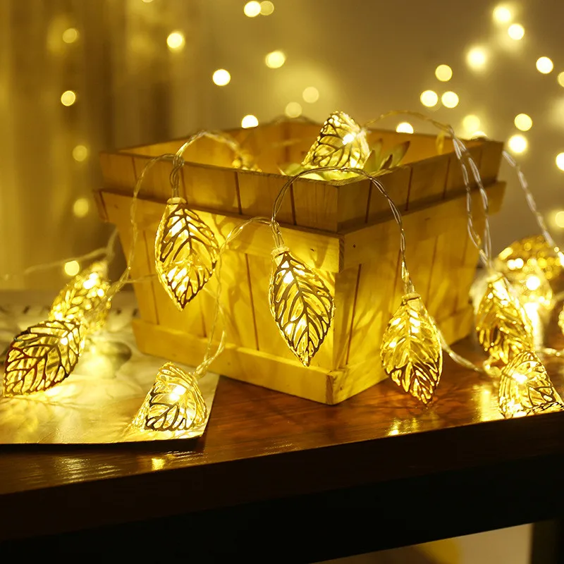 

10/20 LED Garland Light String Battery Power Leaves Style Christmas Valentine's Day Living Room Garden Led String Lights Decor