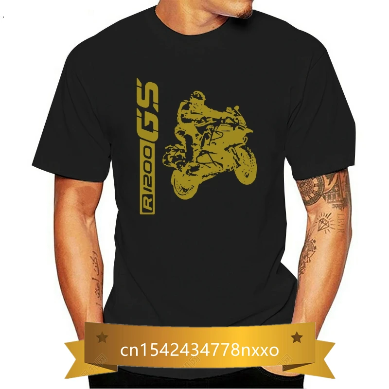 

Nova camisa de t carta gráfica masculina casual algodão manga curta 1200 gs camiseta motocicletas motorrad racer adventurecool