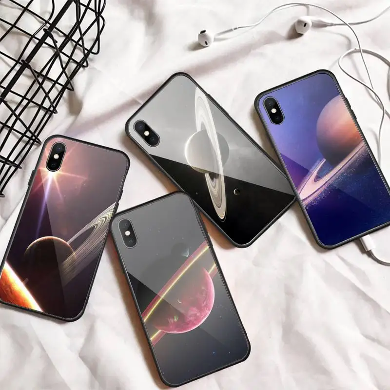 Чехол для телефона Saturn Solar System universe space закаленное стекло iphone 11 12 13 PRO MAX mini 6 7 8 plus X XS