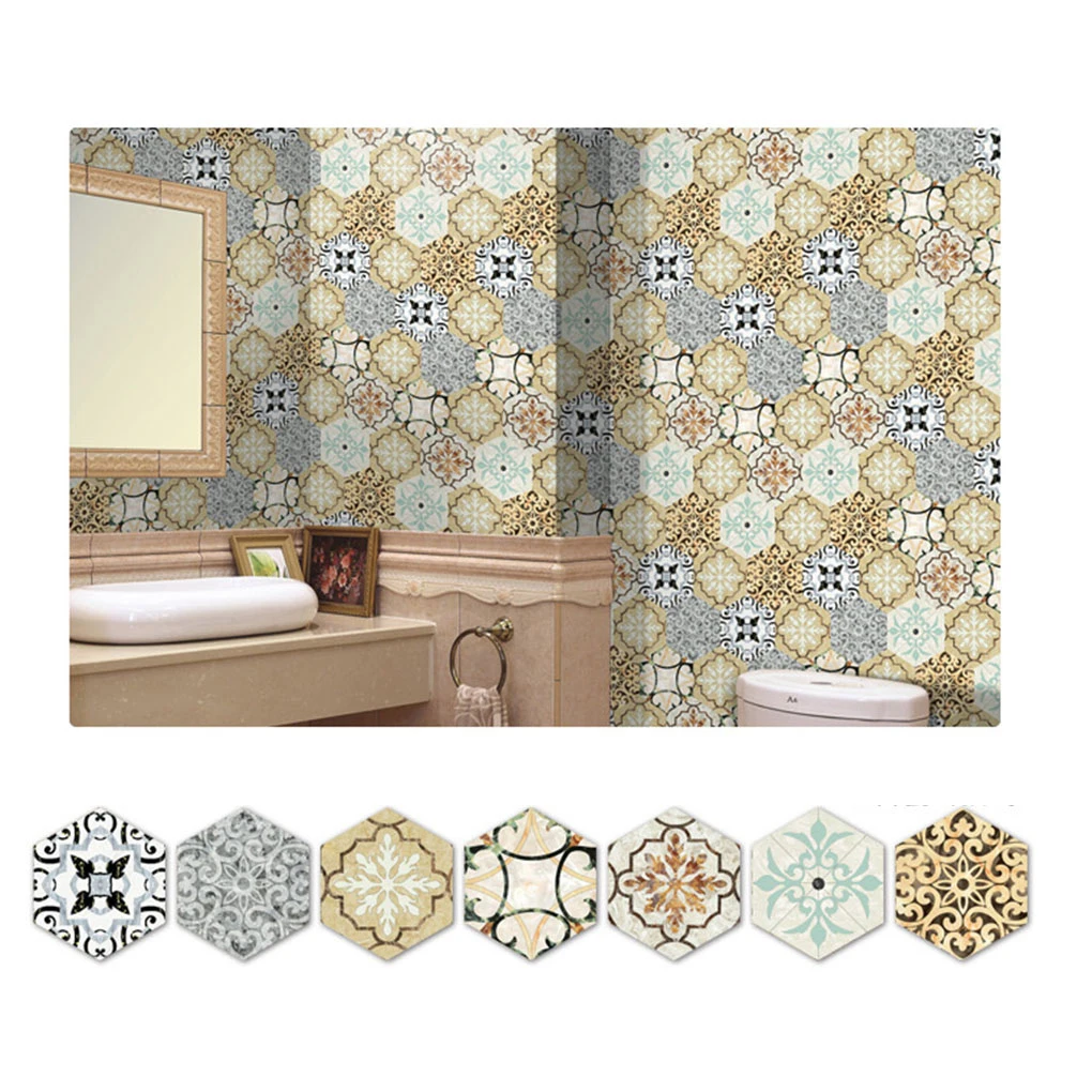 20 см * 5 м/рулон шестигранная наклейка для керамической плитки самоклеящаяся