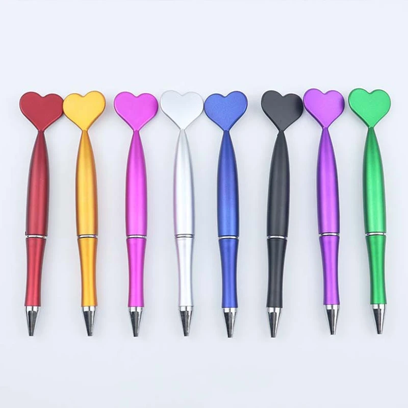 

50Pcs Heart Rotary Ballpoint Pen Love Heart Ball Pens Plastic Pens Student Ballpoint Pen School Supplies Stationery