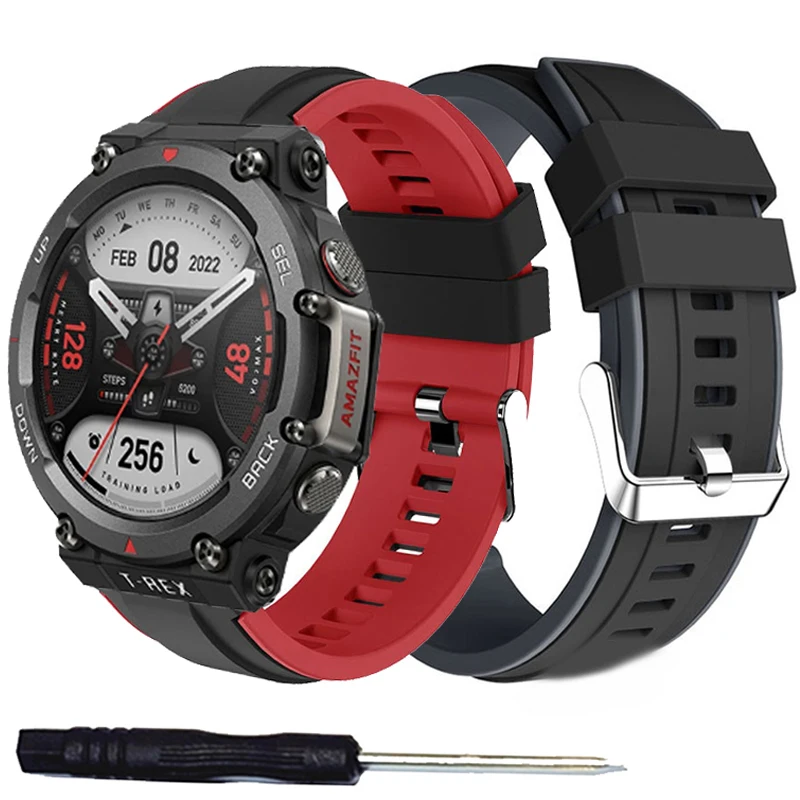 Фото Мягкий силиконовый ремешок для умных часов Huami Amazfit T-Rex 3, сменный спортивный ремень для Xiaomi Amazfit TRex T Rex 2 Pro Correa №2