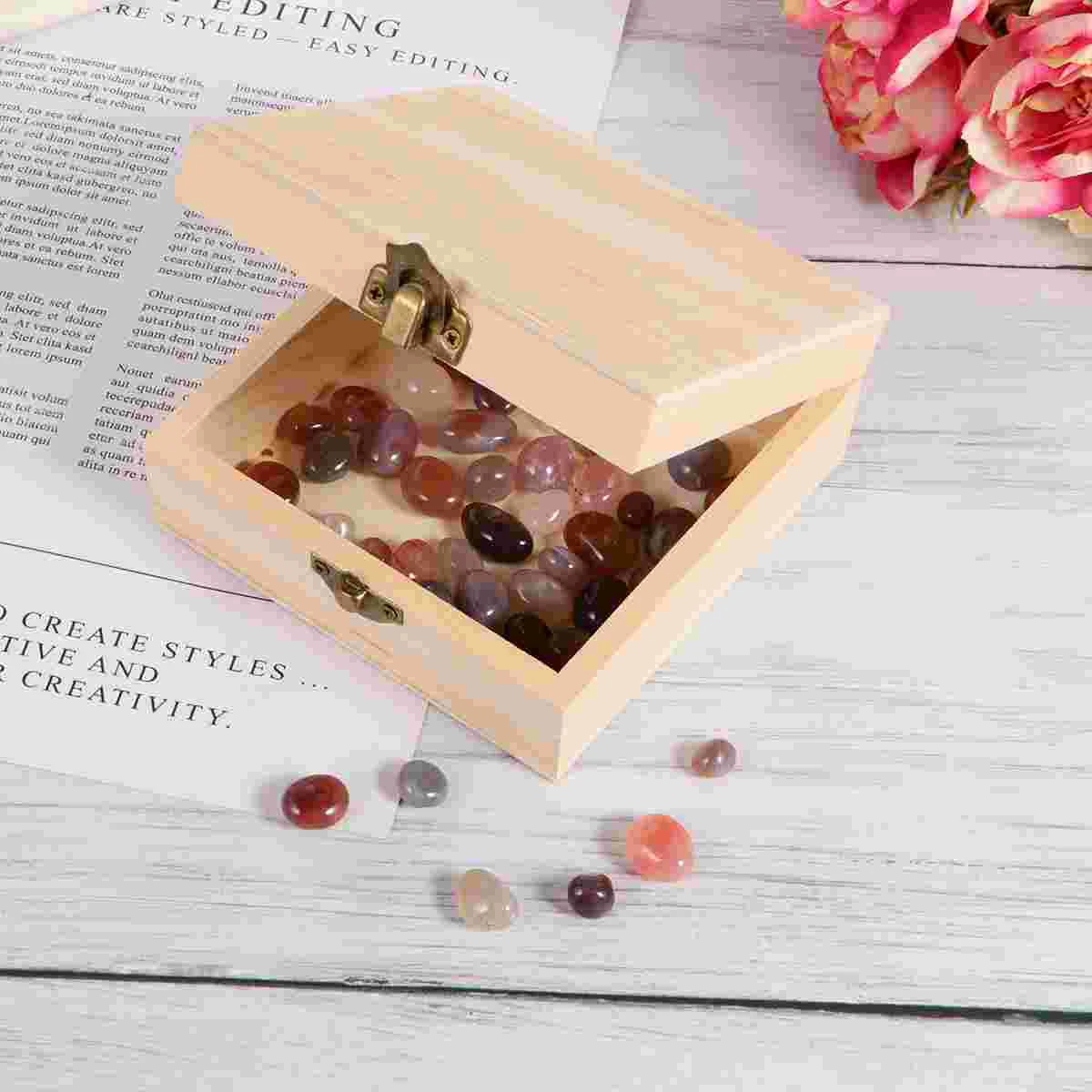 

Box Wooden Wood Unfinished Jewelry Storage Boxescraft Treasure Drawers Gift Ring Wedding Unpaintedtoy Container Organizer