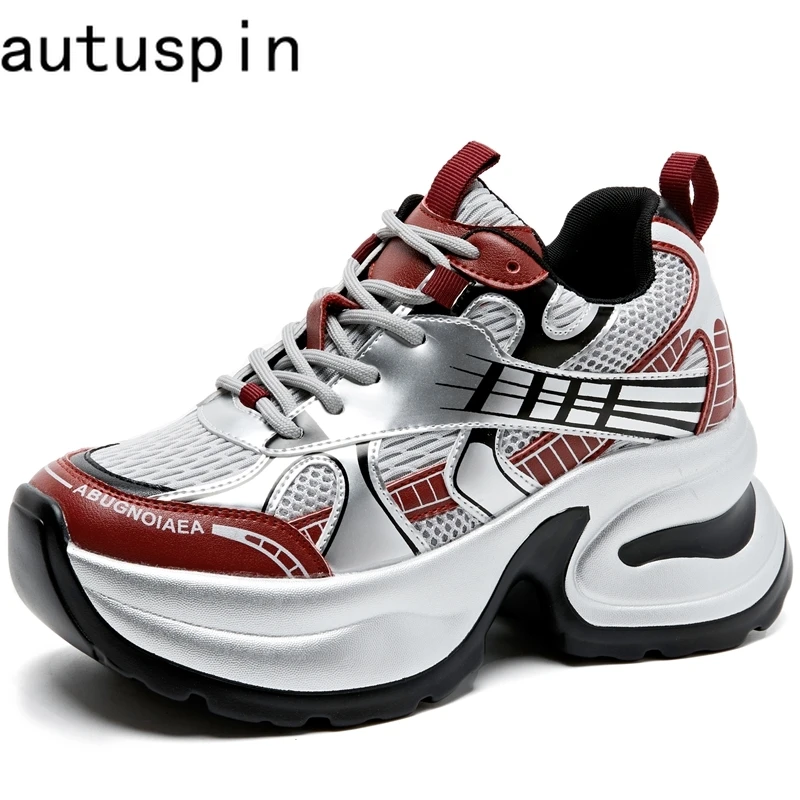 Женские кроссовки из натуральной кожи AUTUSPIN уличная Удобная Повседневная Уличная