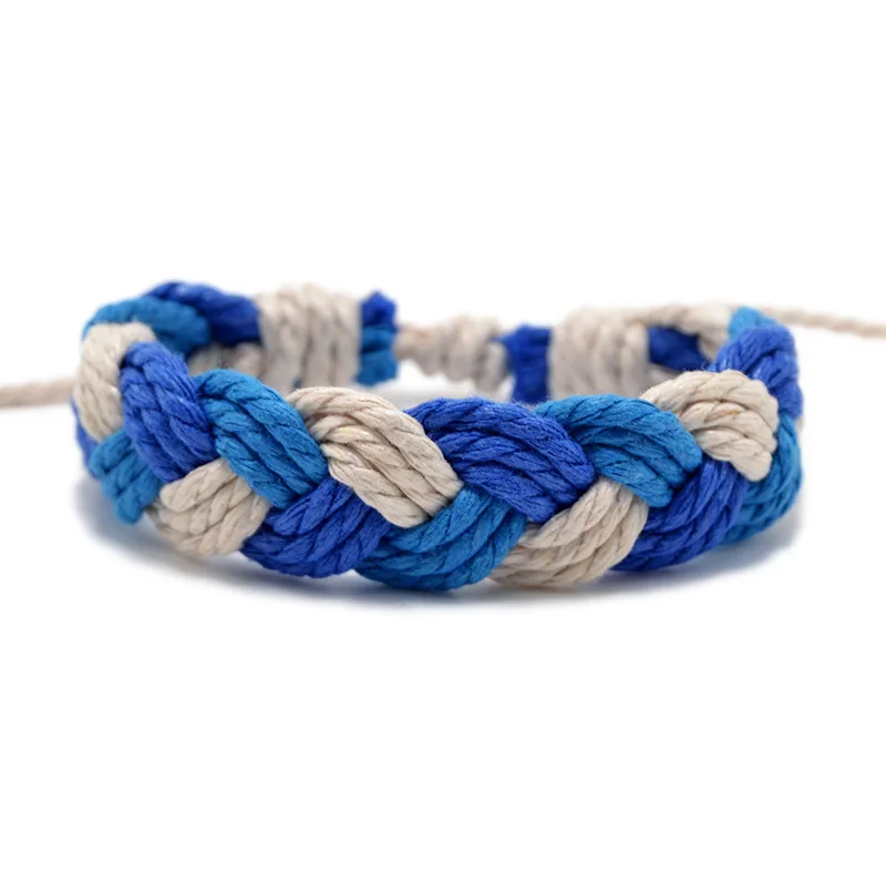 Cheap 2022 Artificial Hand Woven Bracelet Cotton Linen Ladies Trend Frosty Kpop Style Wholesale |