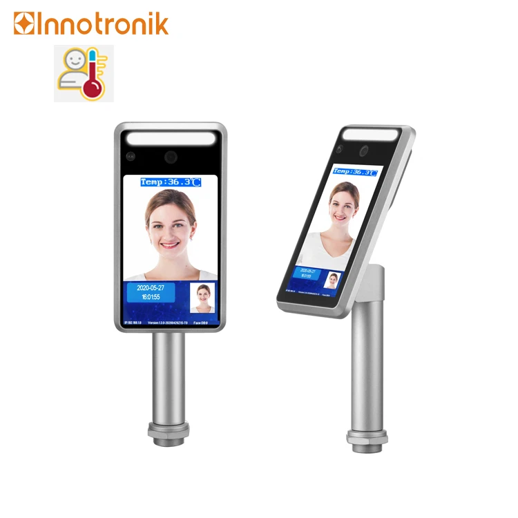 

Innotronik Non contact Automatic Face recognition Time Attendance Machine Access Control Body Temperature Measuring Device