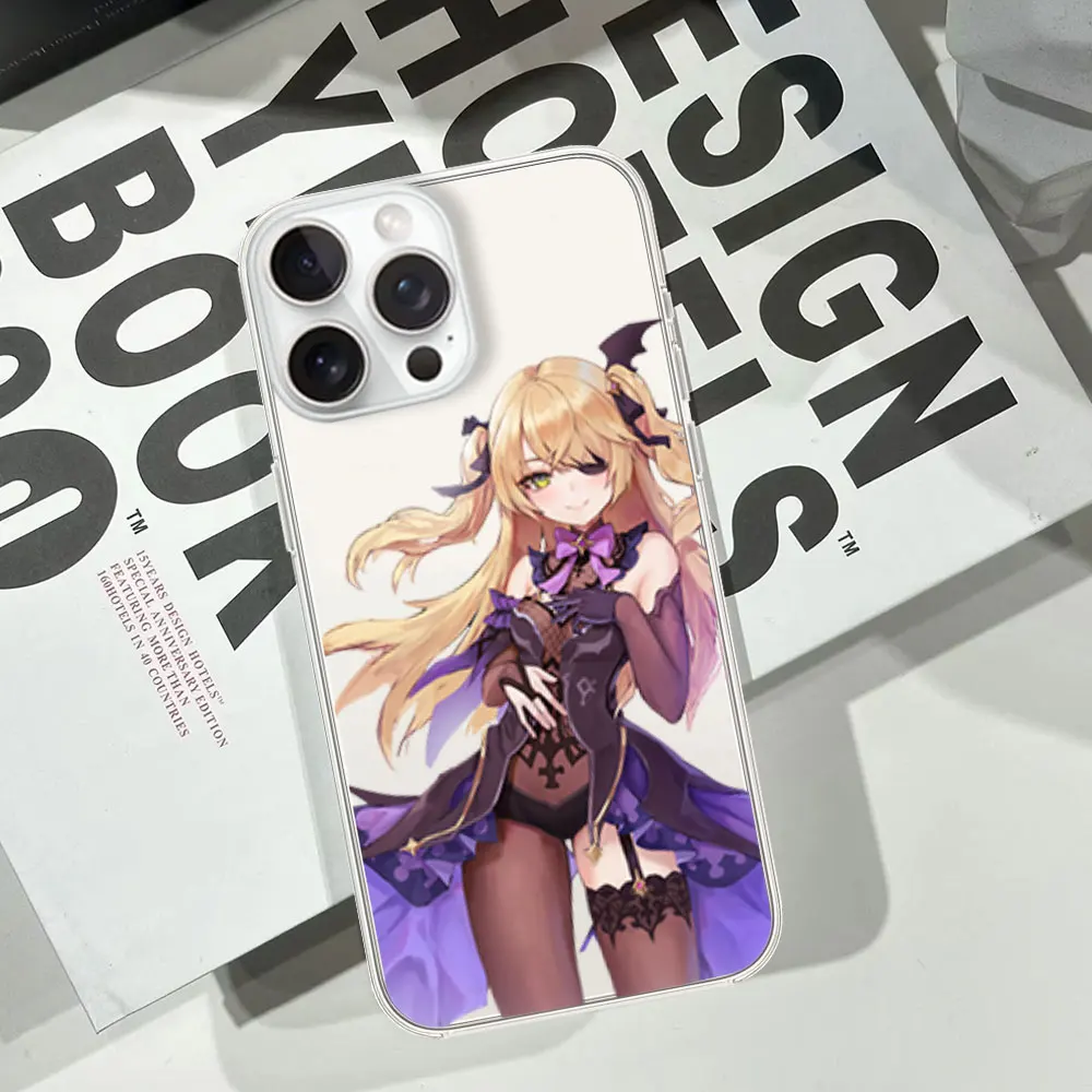 Чехол для телефона iPhone 12 11 13 14 15 16 F-Fischl Game Von L-Luftschloss N-Narfidort Max Pro Plus прозрачный