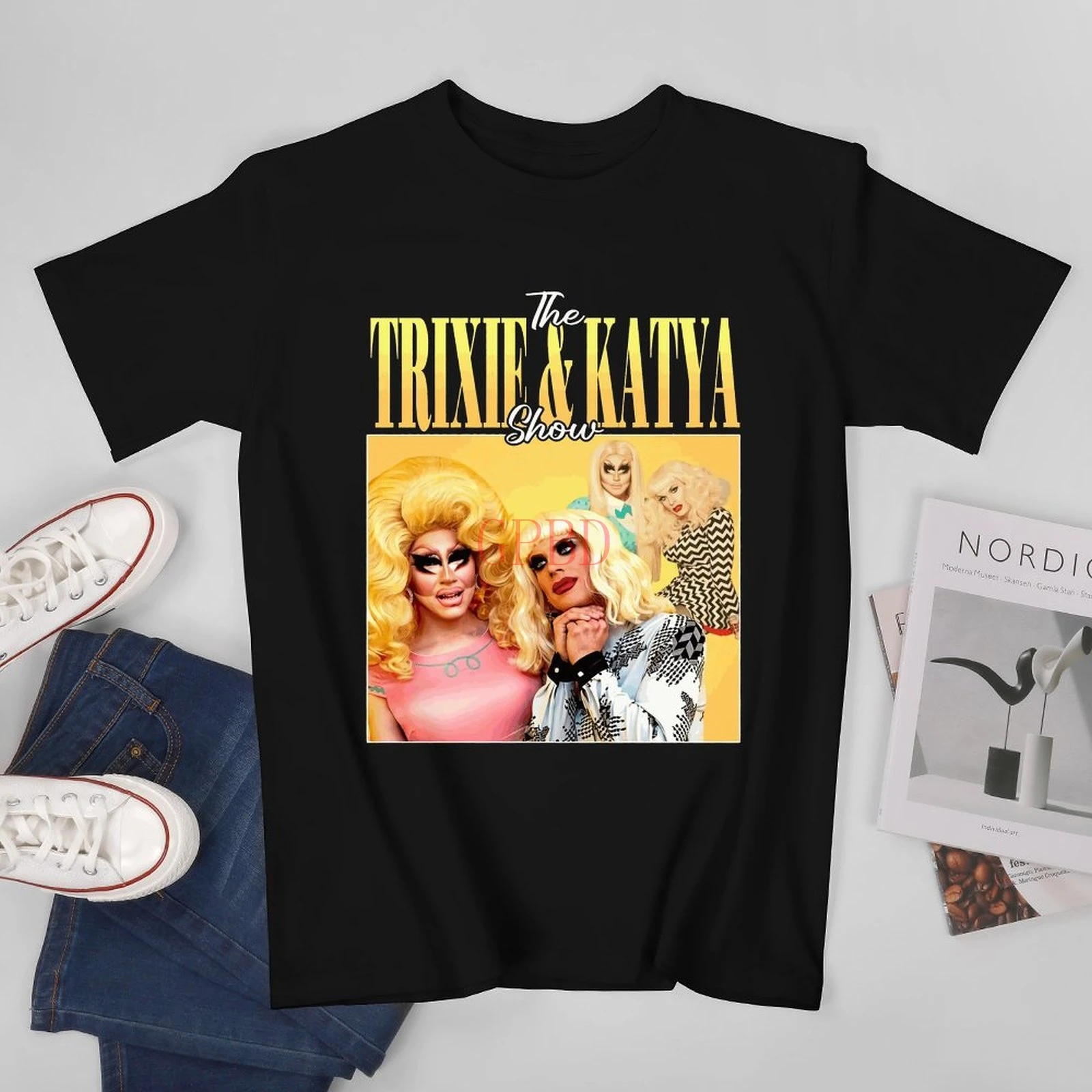 

Рубашка Trixie Katya, винтажная рубашка в подарок на день рождения для матери, отца, рэп, рубашка в стиле хип-хоп
