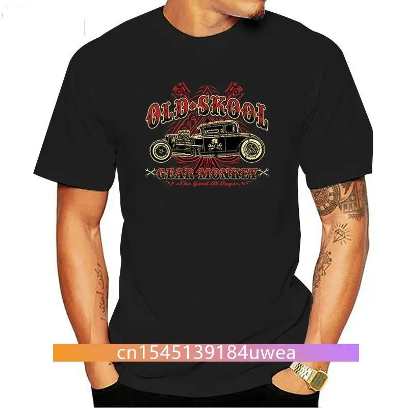 New 100% Cotton for Man Shirts Hot Rod Gasoline Garage T-SHIRT Herren V8 Oldtimer Biker Rockabilly Print Tee Shirts