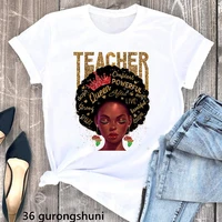 glitter teacher afro melanin queen graphic print tshirt women clothes 2022 powerful black girls magic dope t shirt femme