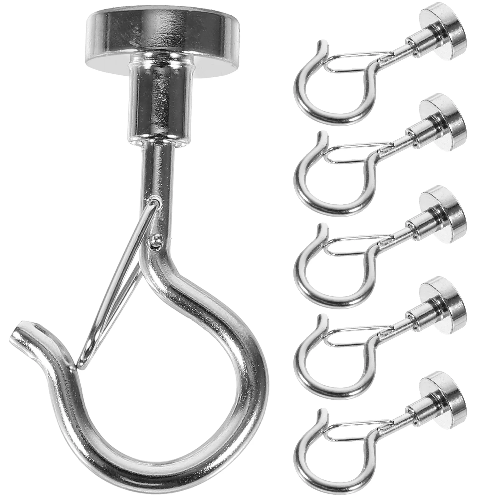 

6 Pcs Magnet Hook Magnets Household Heavy Duty Hooks Magnetic NdFeB Strong Tool Holder Coat Hanging