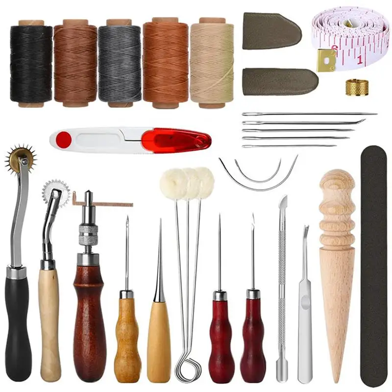 

Набор для шитья кожи, «сделай сам» шило для кожи, игла с медной ручкой, набор инструментов для ремонта кожи, холста, палатки, обуви с нейлонов...