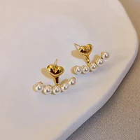 2022 new contracted fresh sweet heart korean earrings fashion elegant temperament trend women fine pearl stud earrings jewelry