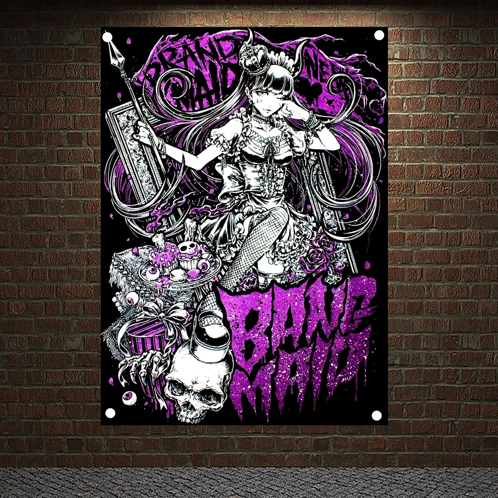

BABYMETAL Macabre Art Banners Scary Bloody Rock Band Metal Music Poster Cloth Flags Wall Stickers Canvas Painting Home Decor