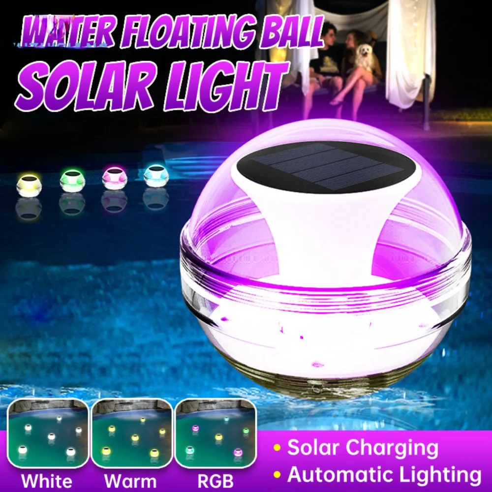 

Solar Floating Pool Light RGB Color Changing IP65 Waterproof LED Outdoor Ball Lamp 3 Mode for Swimming Pool Hot Tub Pond Decor