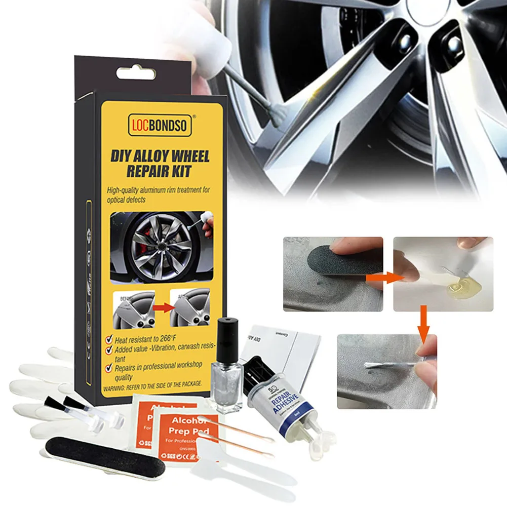 

Universal Aluminum Alloy Car Wheel Rscratch Epair Kit Washable Auto Hub Dent Scratch Repair Refurbishment Tool Set Car Care Tool