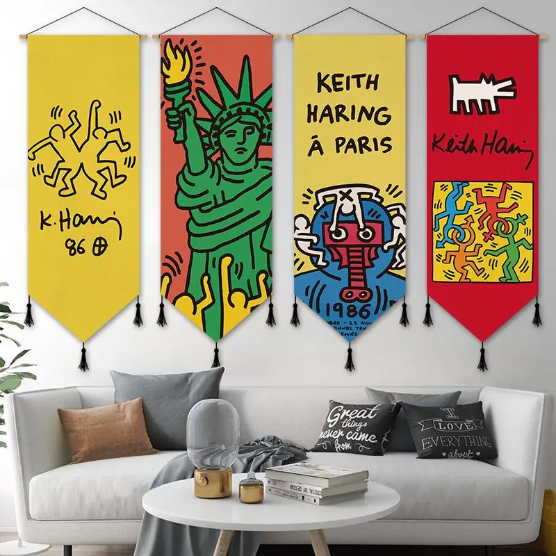 

Creative Graffiti Scroll Paintings America Living Room Decor Aesthetic Anime Poster Home Decoration Wall Art Hanging Tapestry