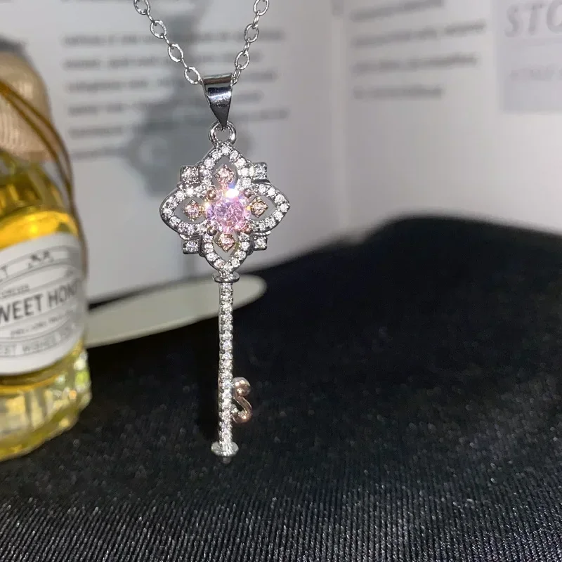 Высокое качество Роскошный MDL Муассанит Стиль Вишневый Цветок Розовый Ключ