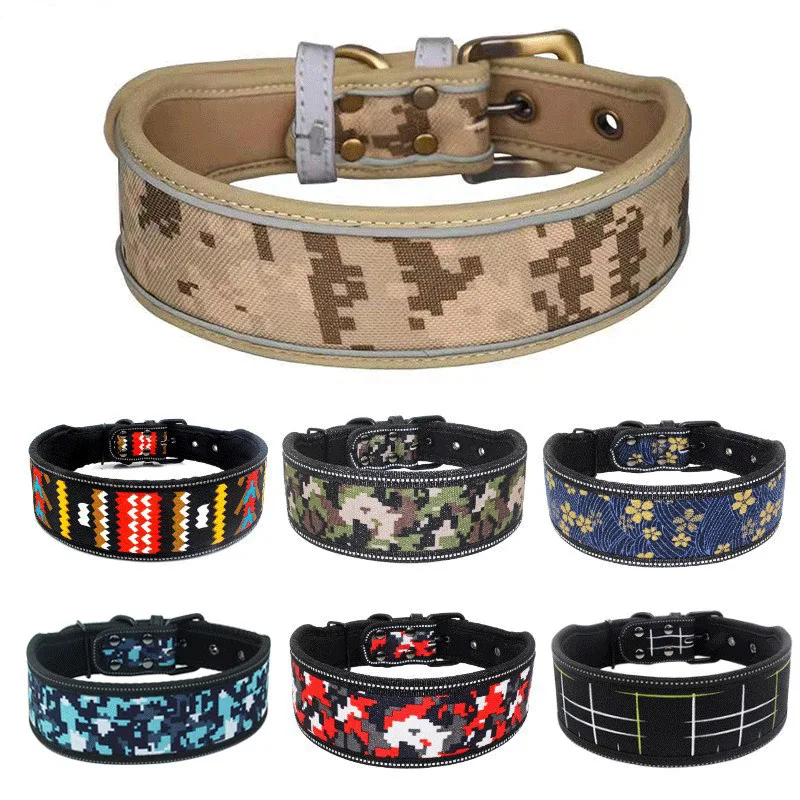 

Reflective Dog Collar Breathable Nylon Pet Collar Adjustable for Small Medium Large Extra Large Dogs