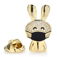 wulibaby cute rabbit collar pins for women unisex exquisite bunny animal brooch pins gifts