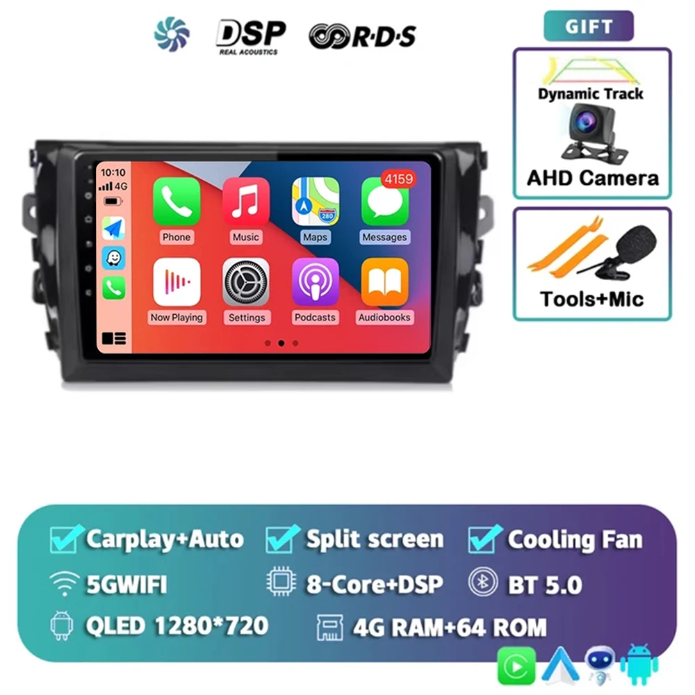 

BT для Zotye T600 2014-2019 Автомобильный радиоприемник Мультимедийный видеоплеер Навигация GPS Android 14 No 2 Din Dvd Встроенный Carplay WiFi