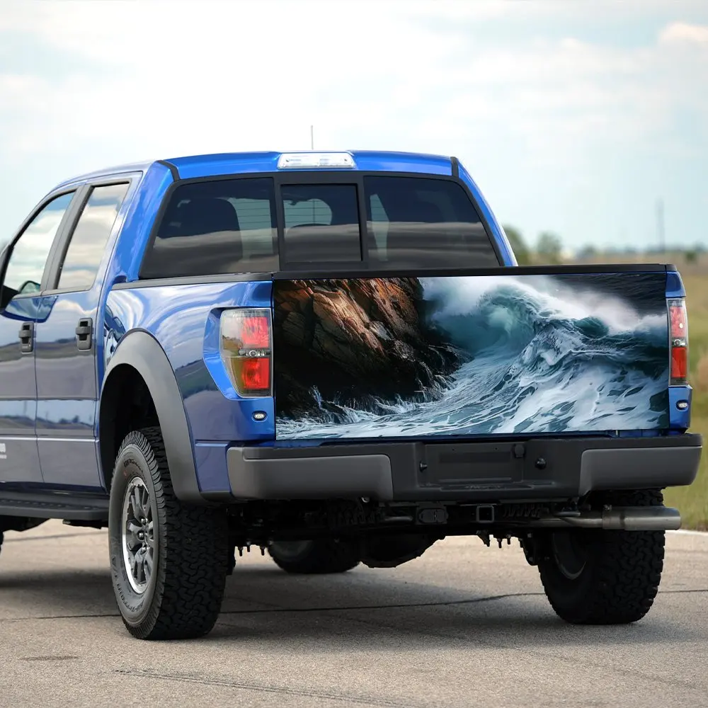 Волны столкновение против камней задний багажник автомобиля защита Vinly наклейка