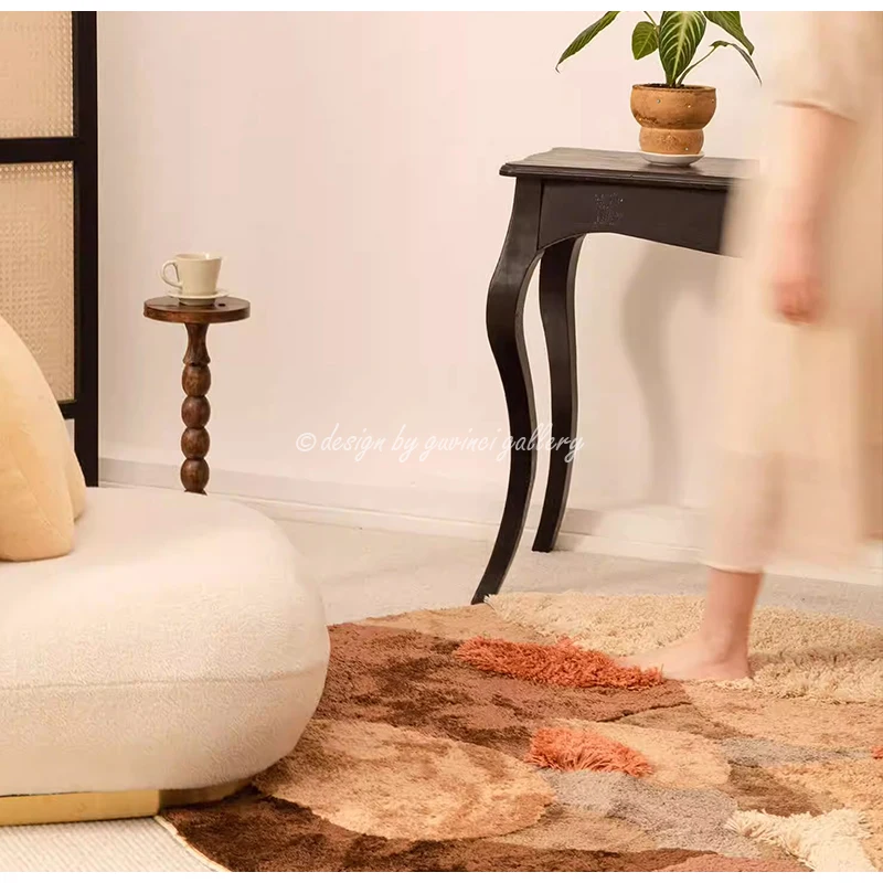 Геометрические коврики GUVINCI ручной работы цвет красный/коричневый 150x150 см в
