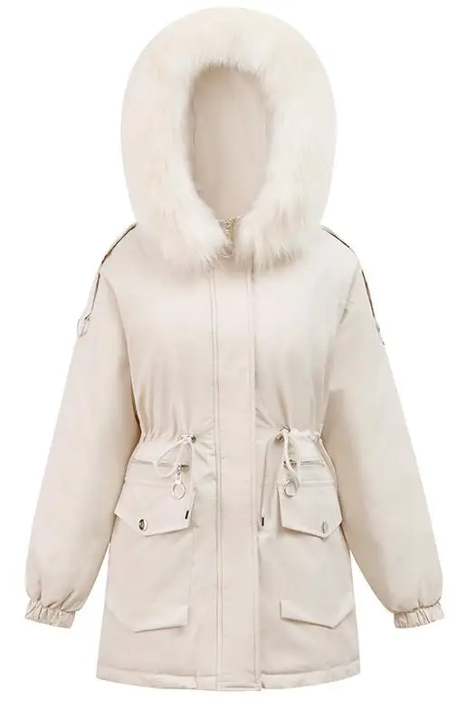 Winter Jacket Women Parkas 2022 New Fur Collar Snowsuit Fashion Long Sleeve Loose Korean Coats Large Size Female Hooded
