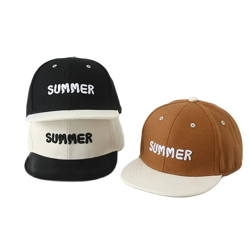 

Doitbest 2023 шапочка для мальчиков и девочек бейсболки с большими летними буквами, детские солнцезащитные шляпы с плоским козырьком, Детские кепки с косточками