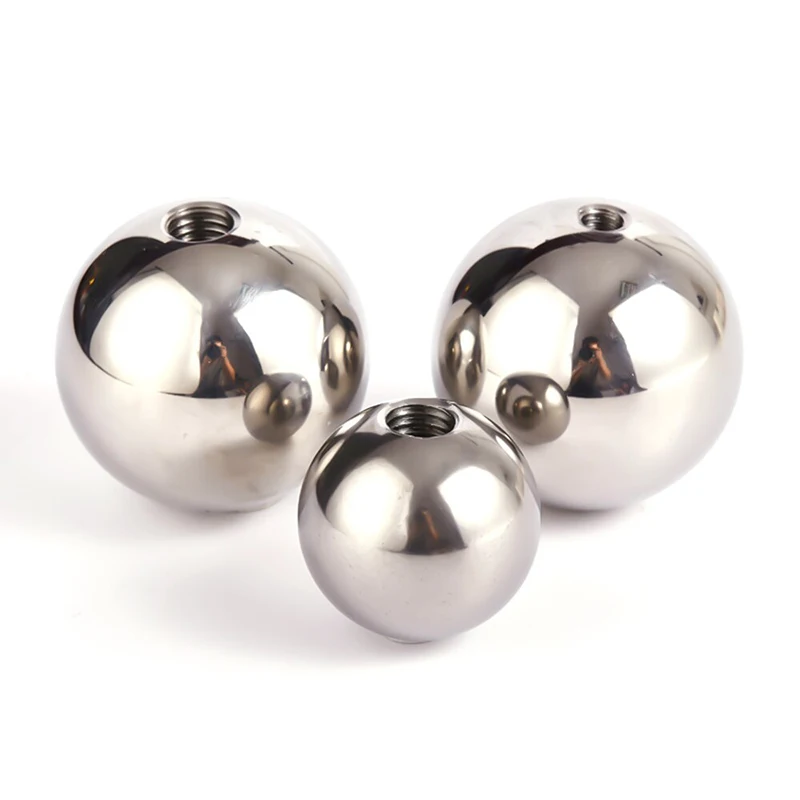 

2pcs 304 Stainless Steel Metric Drilling Balls M4 M5 M6 M8 M10 Thread Half Hole Female Thread Blind Hole Smooth Ball Bead