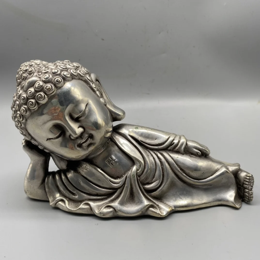 

Художественная коллекция, старое тибетское серебро, скульптура мечты, домашний декор, античный Буддизм Будда Шакьямуни