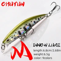 green fishing lure minnow 68mm reflective bait for freshwater saltwater perch trout salmon productive when trolling trout lure