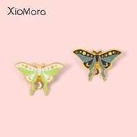 star moon retro butterfly enamel pins custom insect brooches shirt lapel hard badges accessories jewelry gift for kids women