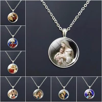new virgin mary and child jesus christ necklace jewelry blessing mother family religious art photo pendant necklace gift
