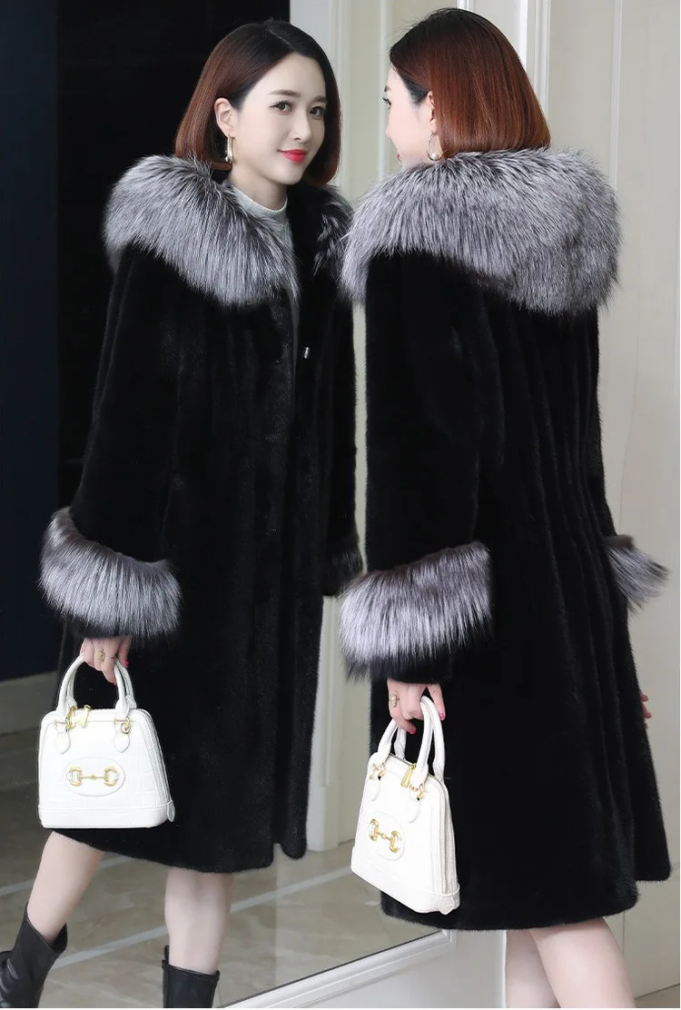 Genuine Luxury Winter Women's Coat Women's Winter Fur Mink Fur Thick Winter High Street Other Slim Real Fur Woman Coat enlarge