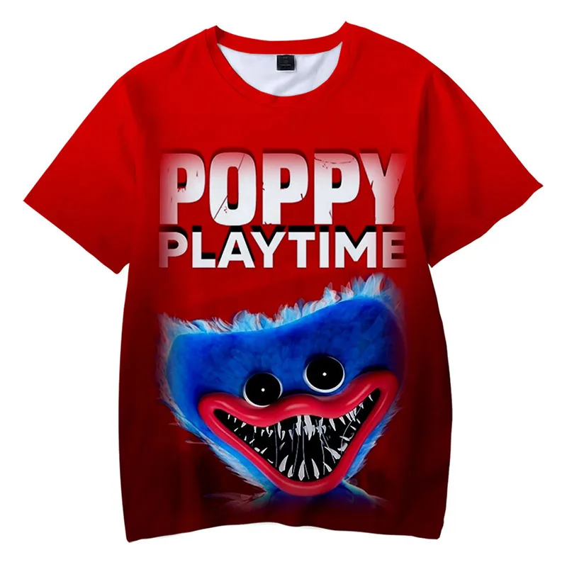

Kids Game Poppy Playtime Boys T-Shirt 3D Printiing Harajuku Casual Graphic Streetwear Huggy Wuggy Short Sleeve Grls Tshirts