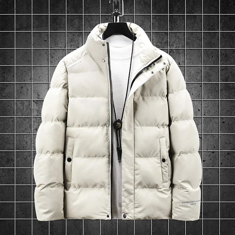 Men Winter 2022 New Thickened Tide Brand Cotton-padded Jacket Youth Winter Coat Hooded Down Cotton Jacket Men