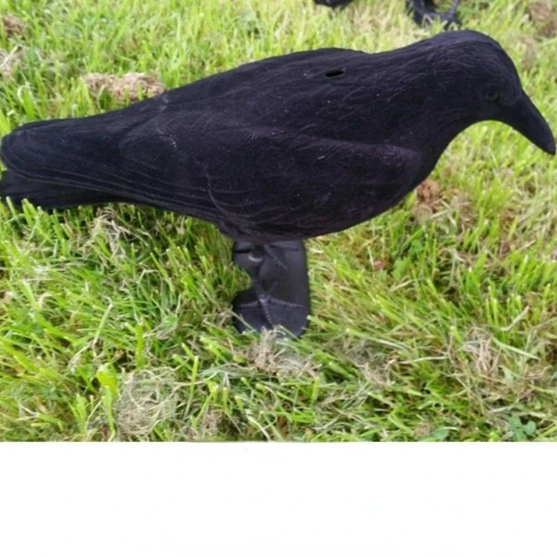 

Fake Crow Decoy Garden Bird Deter Scarer Scarecrow Pest Deterrent Repeller Hunting Fake Bird Hunting Realistic PE Black Yard