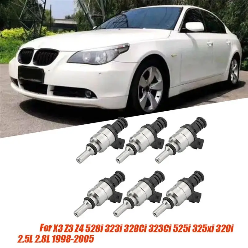 Топливные форсунки A10E-6Pcs (6 шт.) 1427240 для BMW E46 E39 X3 Z3 Z4 3 5 Siemens Deka, сбалансированные по расходу, для двигателя 2.5L 13537546244 1439800 Pa (art.: 3920daf7ef8dd) - 3920daf7ef8dd
