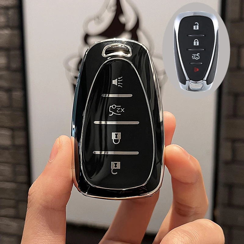 

Чехол для автомобильного ключа из ТПУ с 5 кнопками, брелок для Chevrolet 2017-2019, Chevy Malibu Camaro Cruze Traverse Sonic Volt Bolt Equinox